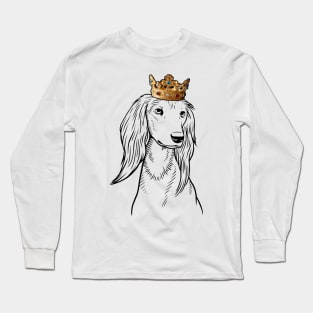 Saluki Dog King Queen Wearing Crown Long Sleeve T-Shirt